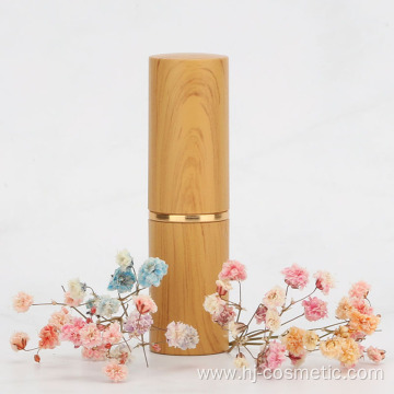 Cosmetic empty soft Round wood grain light yellow  lipstick tube